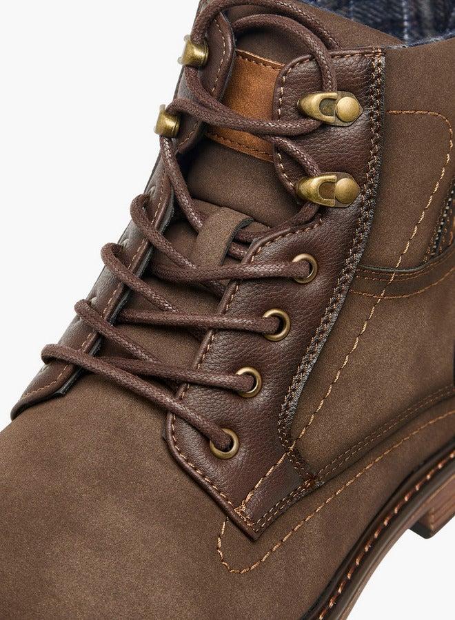 LBL by Shoexpress Textured Ankle Boots with Zip Closure - Image 4