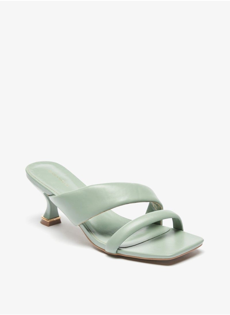 Flora Bella - Solid Slip On Sandals with Spool Heels - Image 1