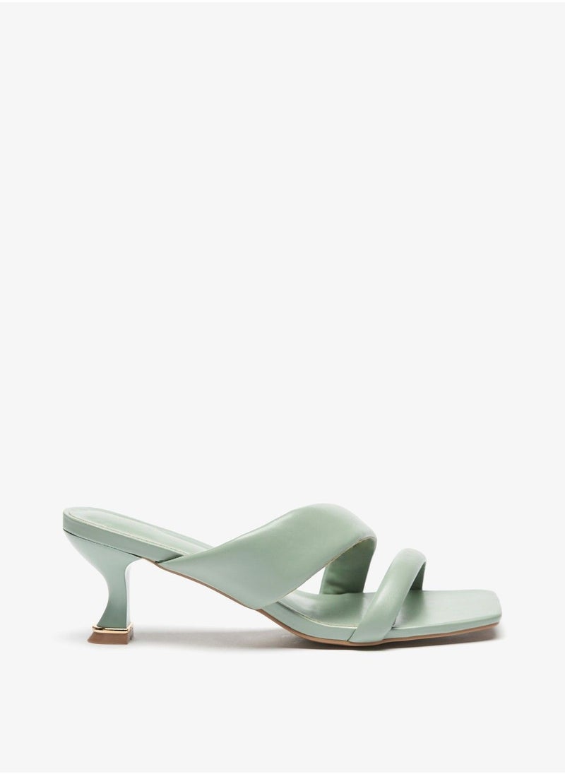 Flora Bella - Solid Slip On Sandals with Spool Heels - Image 1