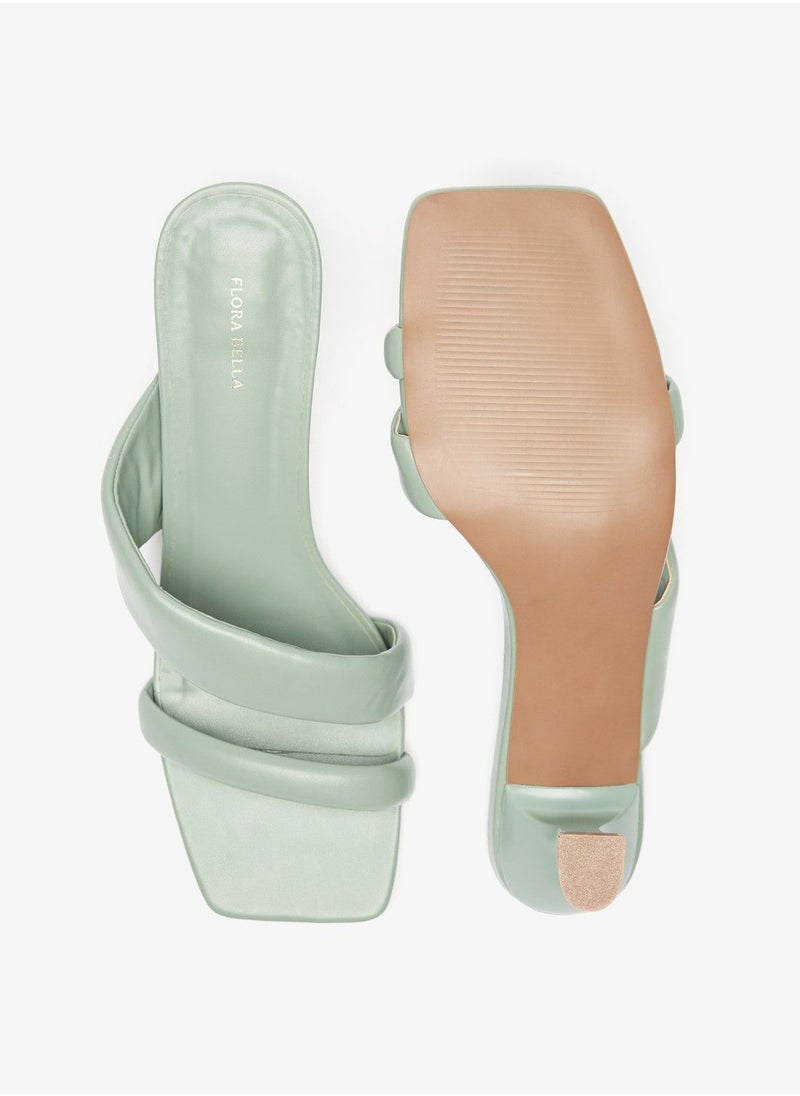 Flora Bella - Solid Slip On Sandals with Spool Heels - Image 1