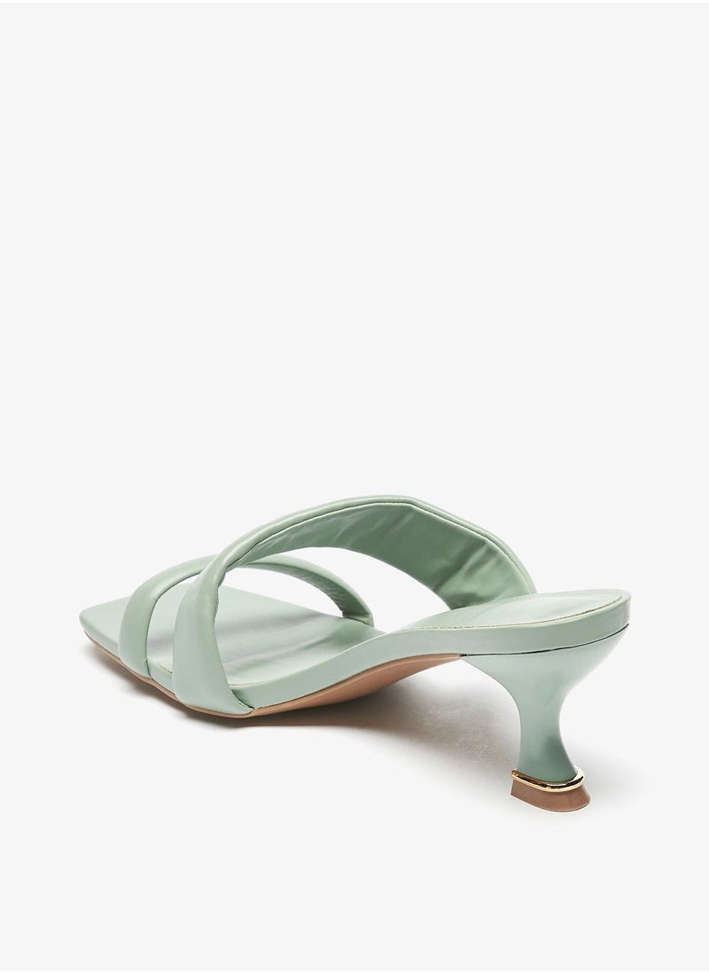 Flora Bella - Solid Slip On Sandals with Spool Heels - Image 1