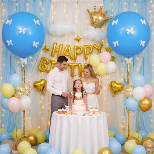 LovesTown 4PCS Large 36inch Light Blue Balloons Light Blue Latex Big Balloons for Birthday Baby Shower Graduation Engagement Anniversary Wedding Party Supplies - Image 5