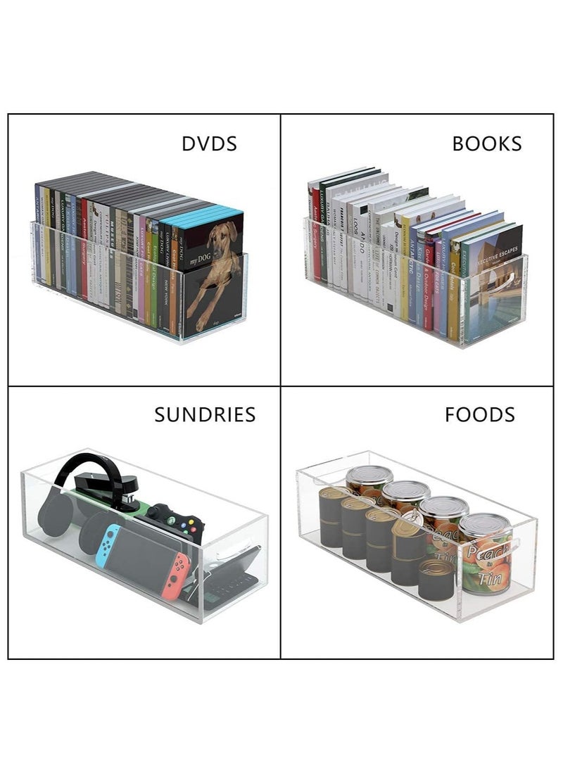 TPGP DVD/CD Storage Box - 2 Pack, Acrylic Organizer for Blu-Rays, Small Books, Video Game Cases, and Controllers – Multipurpose Storage Container for Countertop, Kitchen, Bathroom, and Cabinet  - Image 5
