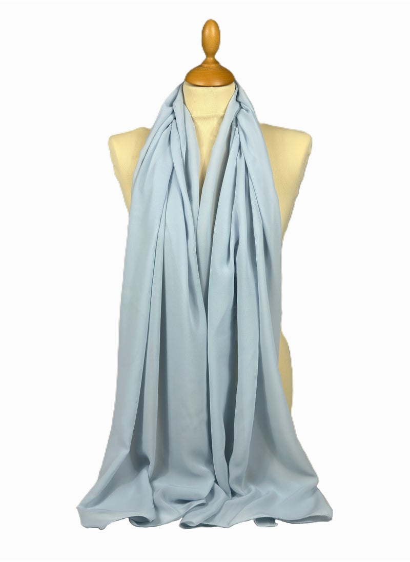 Perfectory - PERFECTORY Women Lightweight Solid Chiffon Hijab Shawl Soft Premium Abaya Shawl Wrap Scarves, Long Bridal Hijab Scarf- Light Blue - Image 1