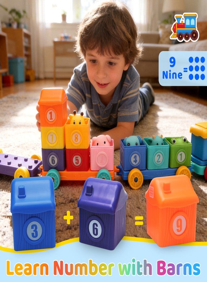 CIUGEO Learning Toy for Toddlers 1 2 3 4 Years Old, Counting Matching & Sorting Montessori Train Set with Farm Animals Finger Puppets for Boys Girls Birthday - Image 5