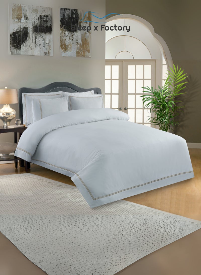 Sleep x Factory Luxury Cotton Satin Hotel Bedding Set – Embroidered – 6 Pieces – Without Filling - Image 2