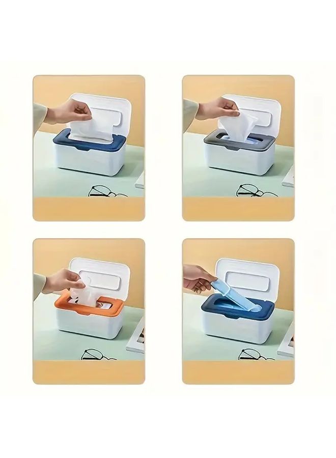 Tangerine Pull Out Tissue Box With Dustproof Seal Large Capacity For Dry Wet Wipes - Image 5
