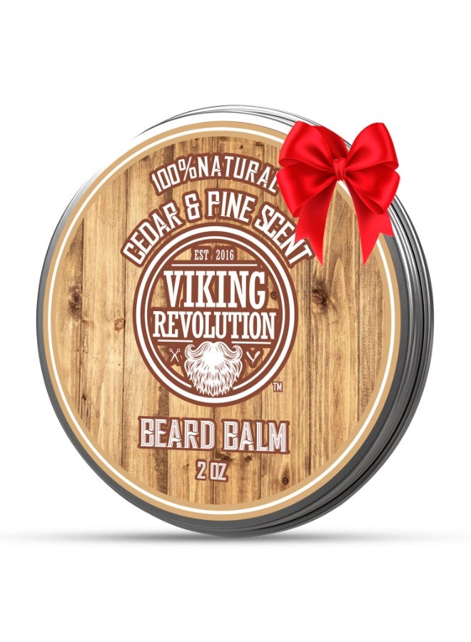 Viking Revolution بلسم لحية فايكنغ ريفولوشن من خشب الأرز والصنوبر - زبدة مع زيت الأركان، مرطب ومطرٍ للرجال - شمع للحى (2 أونصة، عبوة واحدة) - Image 1