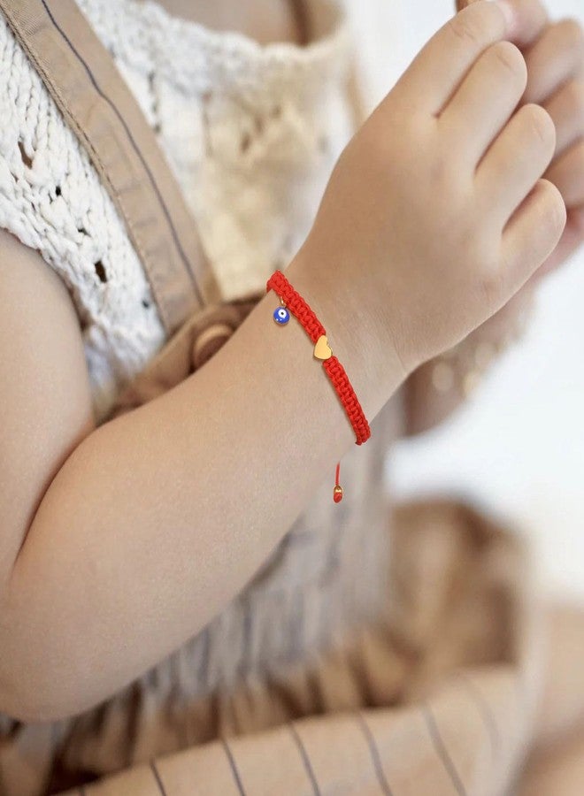 MEALGUET Protection Red String Child Bracelet : Handmade Baby Bracelet Evil Eye and Heart Braided Red String Bracelet Jewelry, Birthday Gifts for Toddler Girls Boys Son Daughter Kids - Image 2