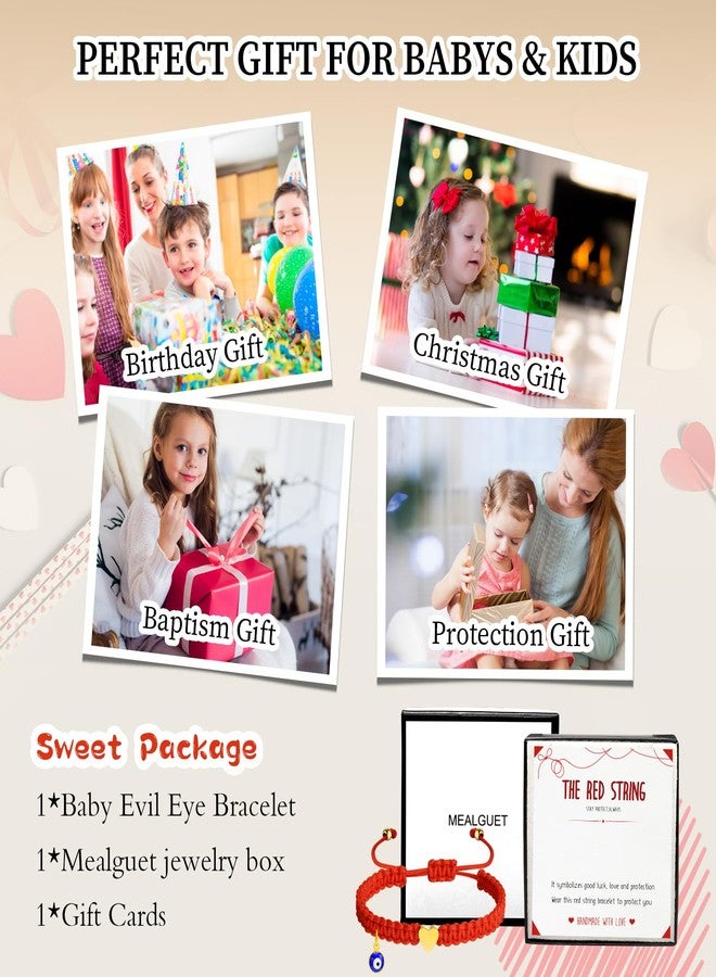 MEALGUET Protection Red String Child Bracelet : Handmade Baby Bracelet Evil Eye and Heart Braided Red String Bracelet Jewelry, Birthday Gifts for Toddler Girls Boys Son Daughter Kids - Image 3