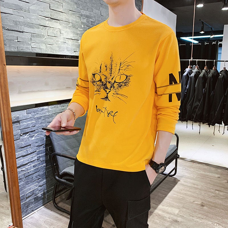 Plus Size 2023 Autum Men's Long-Sleeved T-Shirt Loose Casual Round Neck Long-Sleeved T-Shirt Autum Clothing Trendy Factory Direct Sale - Image 3