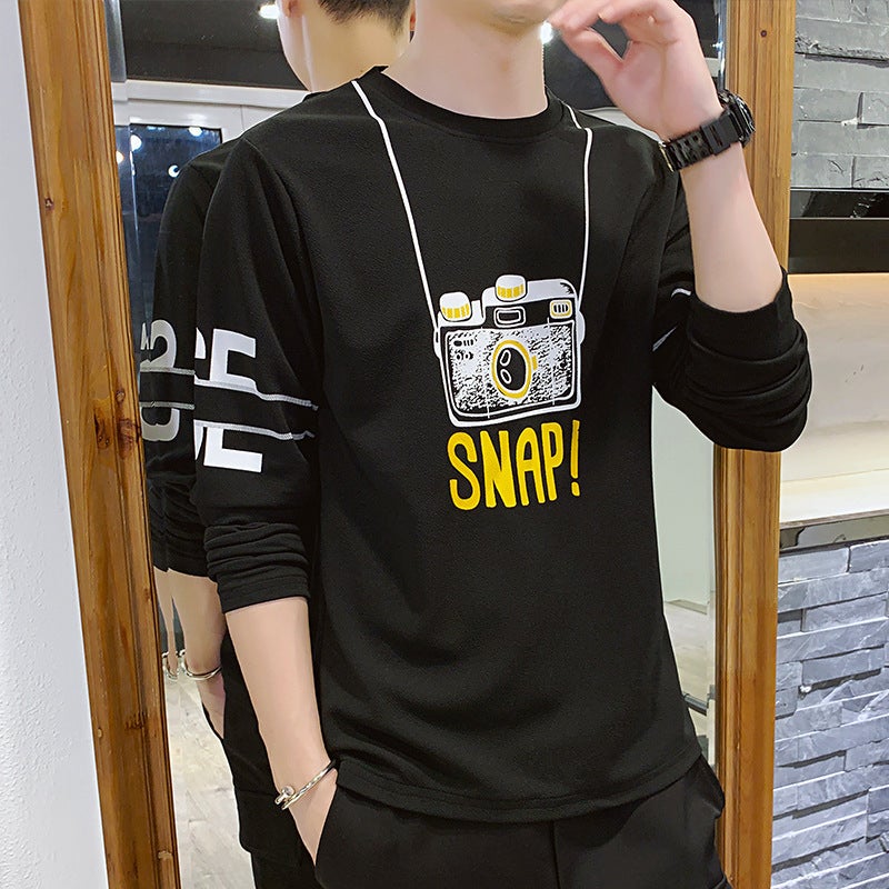 Plus Size 2023 Autum Men's Long-Sleeved T-Shirt Loose Casual Round Neck Long-Sleeved T-Shirt Autum Clothing Trendy Factory Direct Sale - Image 4