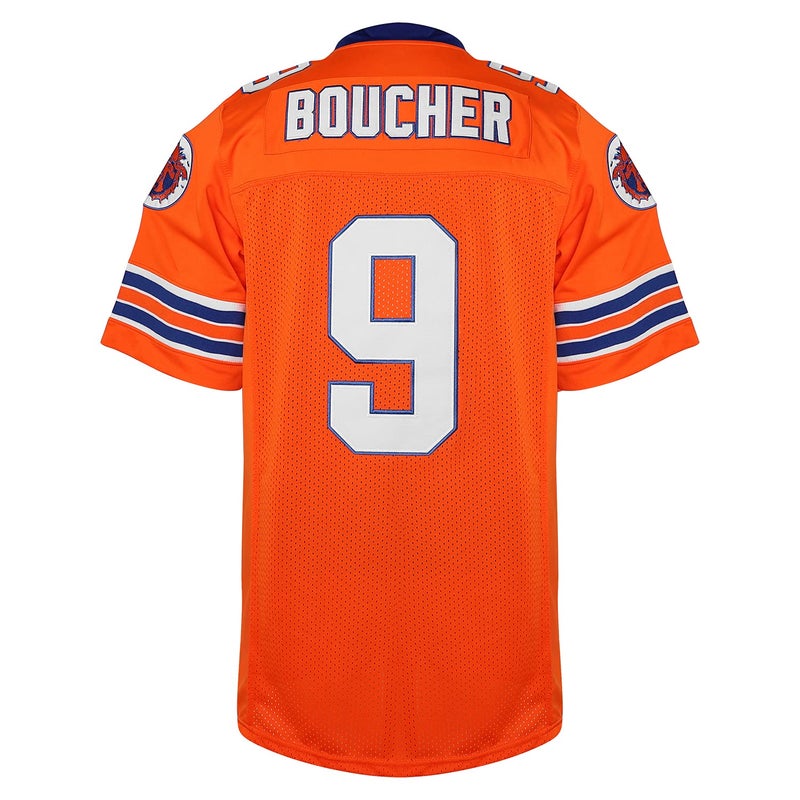Phoneutrix Bobby Boucher #9 The Waterboy Adam Sandler Movie Mud Dogs Bourbon Bowl Football Jersey (Orange, Medium) - Image 2