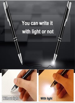 Y&D LED Light Pen, Ballpoint 5Pcs Flashlight Pen Penlight Up for Writing in the Dark, Home Office Schools Nurses, Metallic Pens Invisible with  - Image 3