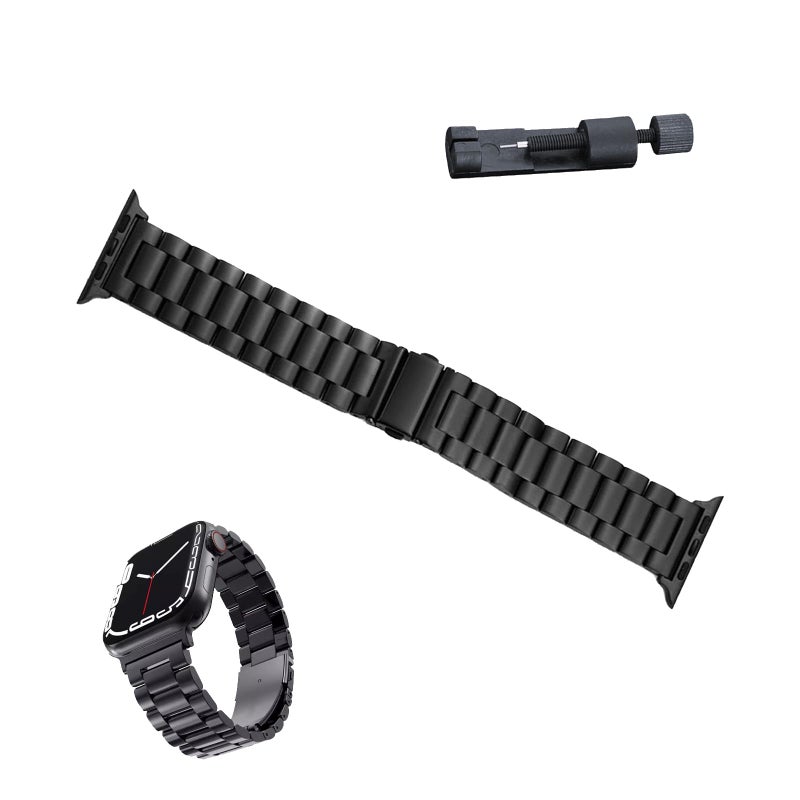 Duomama Premium Stainless Steel Strap Compatible with Apple Watch (42/44/45/49mm), Stylish Durable Replacement Band – Easy Installation (Watch Not Included) - Image 1