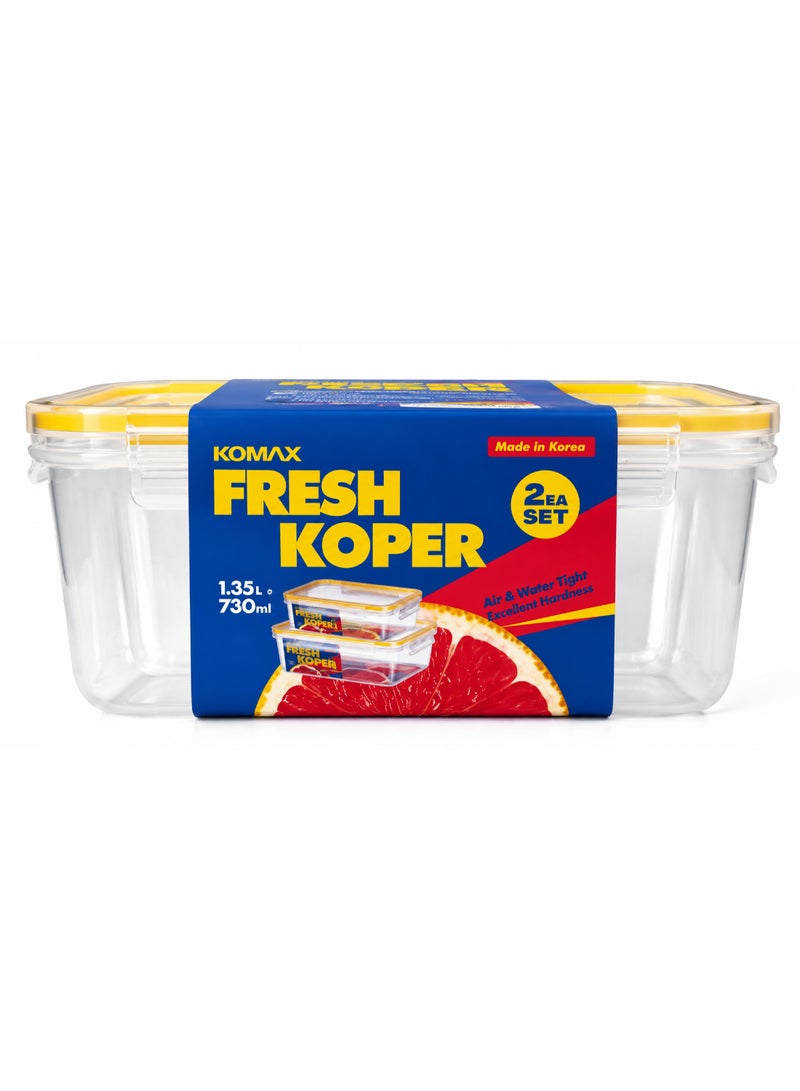 Komax Fresh Koper Rectangular 2Pc Set (1.35L + 730ml) - Image 3