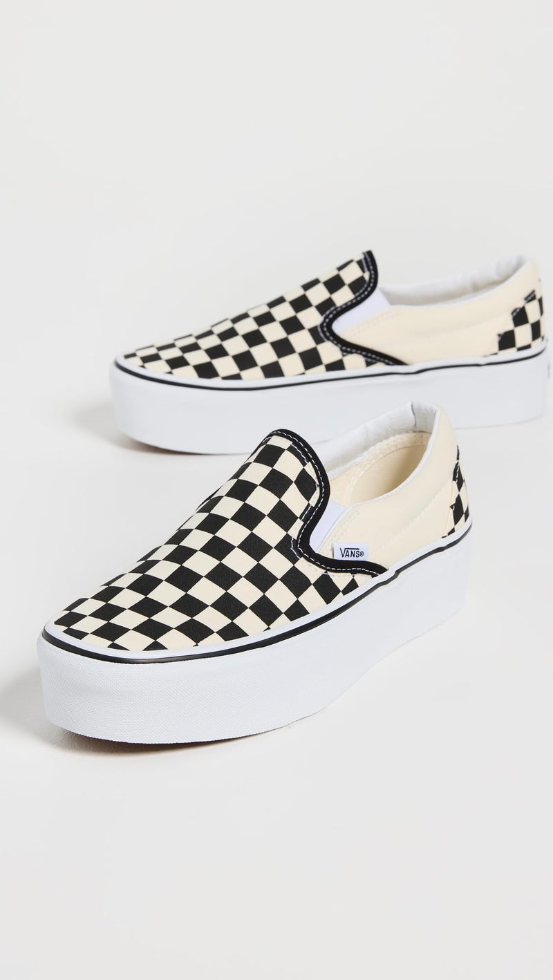 Vans Unisex UA Classic Slip-On Stackform Sneakers, CheckerboardBlack/White, 9 US Women/7.5 US Men - Image 4