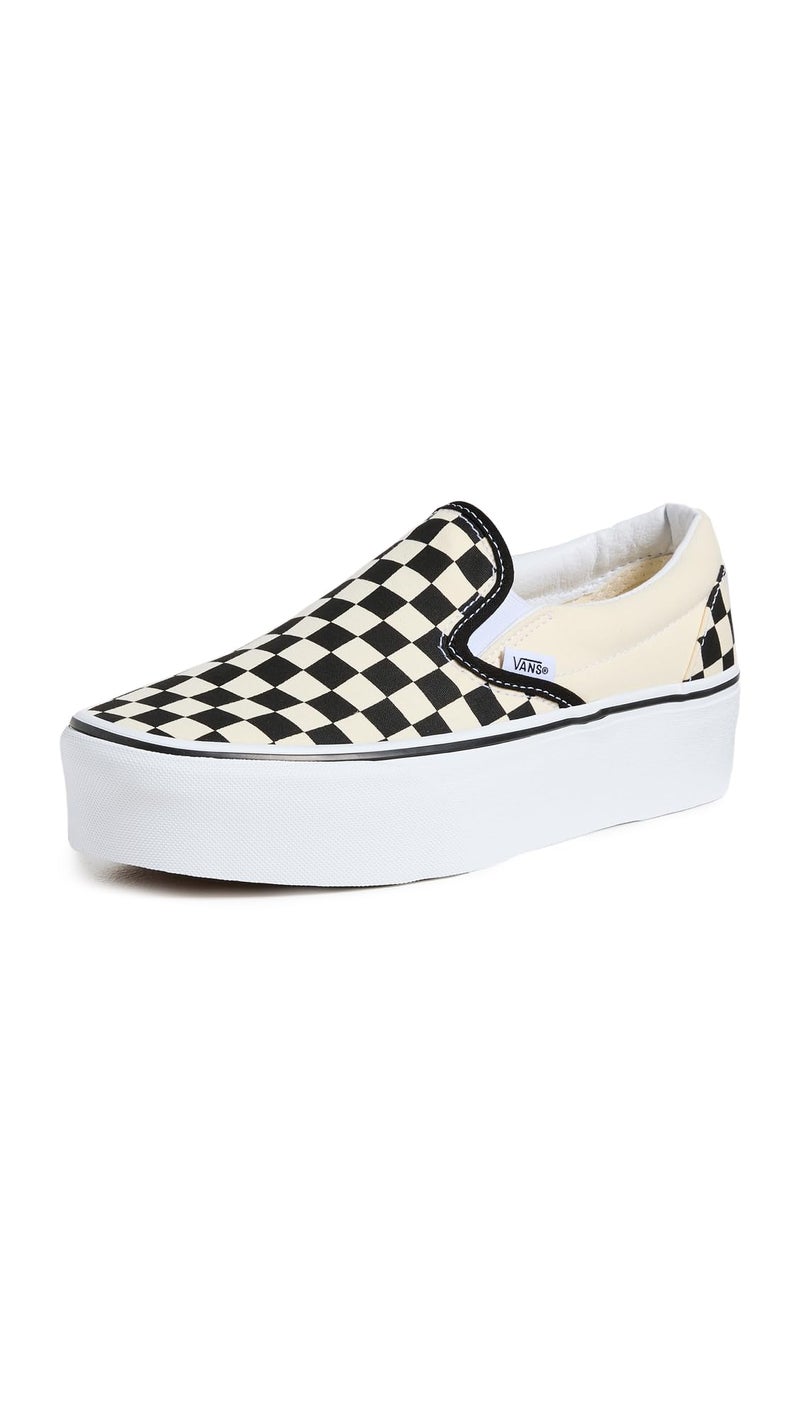 Vans Unisex UA Classic Slip-On Stackform Sneakers, CheckerboardBlack/White, 9 US Women/7.5 US Men - Image 1