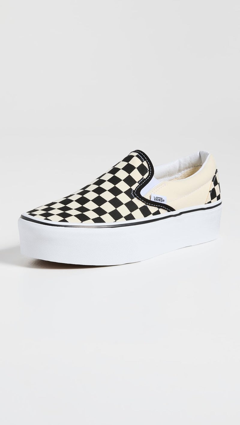 Vans Unisex UA Classic Slip-On Stackform Sneakers, CheckerboardBlack/White, 9 US Women/7.5 US Men - Image 2