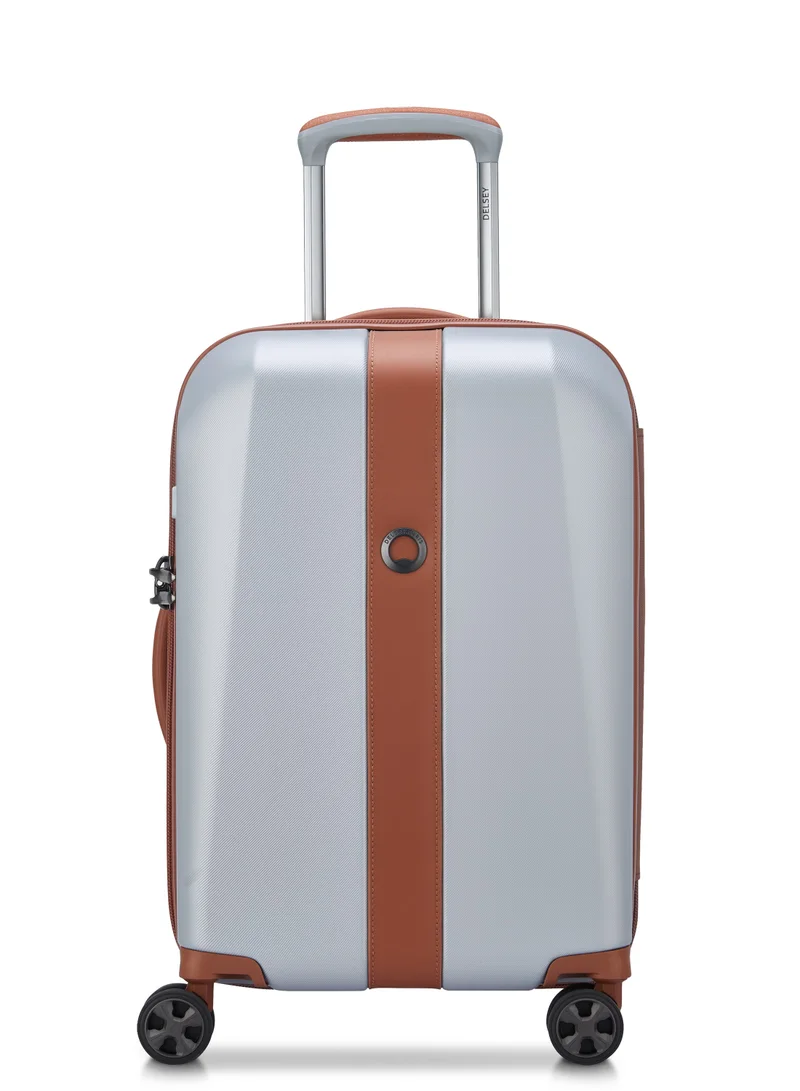 DELSEY Promenade Hard 2.0 Expendable Double wheel luggage  cabin suitcase 57cm/22.44Inch, 36+5L, 3.4kg, Small- Silver