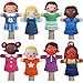 Poen 8 Pcs Hand Puppets Set for Kids Multicultural Hand Puppets Bulk Soft Plush for Toddlers Learning Interaction Suitable for Home Daycare School Classroom Role Play Fantoccini Theater ShowsFeeling - Image 2