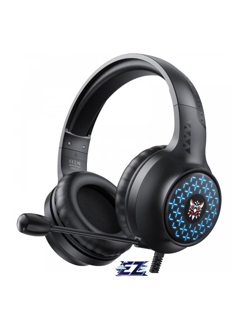 ELTRAZONE B60 Wireless Bluetooth Gaming Headset – Premium Audio, Noise-Canceling Microphone, Comfortable Over-Ear Cushions, RGB LED Lights, Long Battery Life, Compatible with PC, PS4, Xbox, Mobile Gaming – Black  - Image 1
