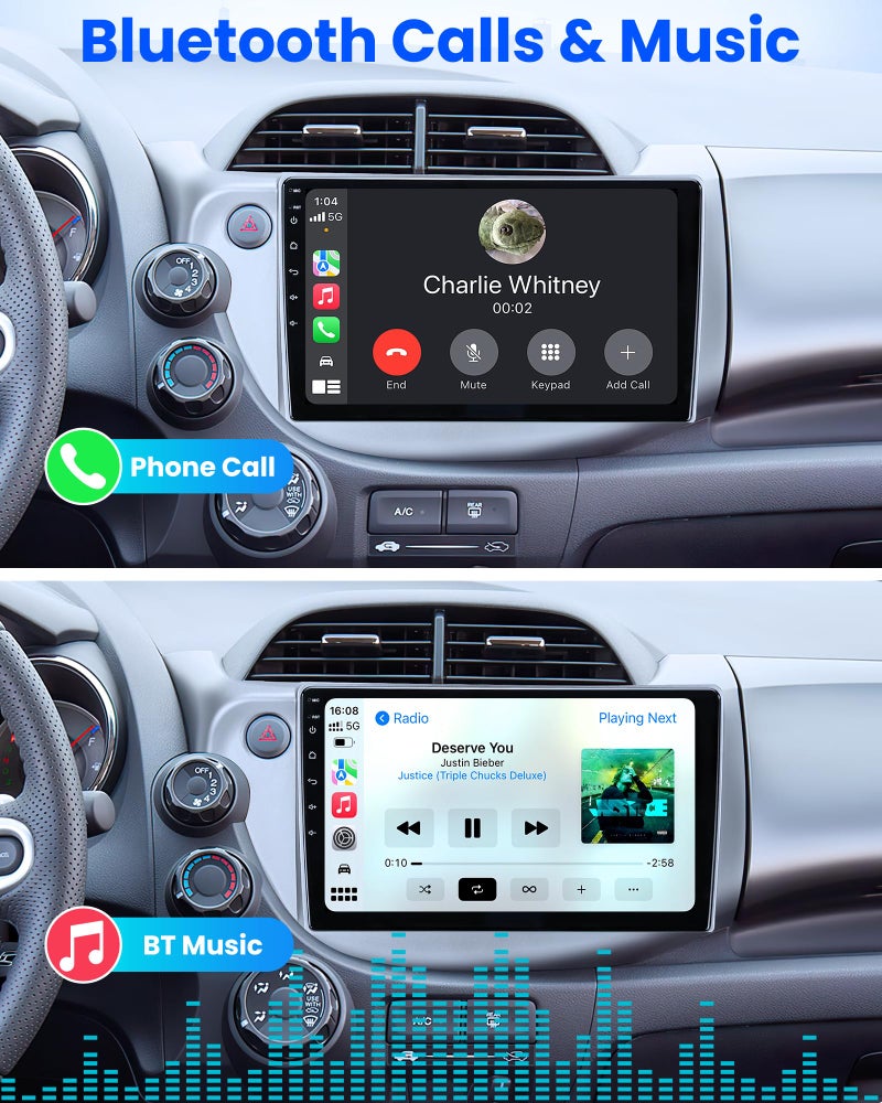 Jufodrca 4 Core Car Radio for Honda Fit 2008-2013: 10" 1280 * 800 HD Touch Screen Stereo with Wireless CarPlay Android Auto Bluetooth 5GWiFi GPS FM SWC Backup Camera - Image 5