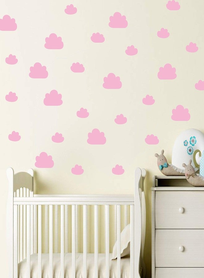 JURUOXIN 56 Pieces/Set Cloud Wall Decal Vinyl Sticker Nursery Kids Child Boys Girls Room Decor Nursery Baby Bedroom Decoration Home Stickers YMX03 (Soft Pink) - Image 2