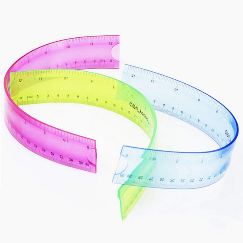 Deli مسطرة مرنة W6209 بطول 30 سم (زرقاء)، عبوة من 3 - Image 3