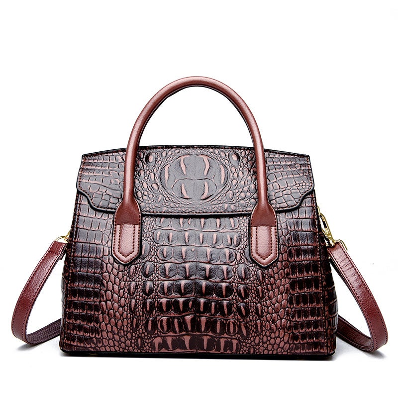 Bags Tote Bag Women'S Bag Retro Niche Crocodile Pattern Commuting Light Luxury High-End Handbag - Image 1