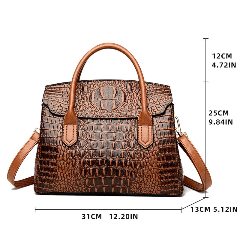Bags Tote Bag Women'S Bag Retro Niche Crocodile Pattern Commuting Light Luxury High-End Handbag - Image 5