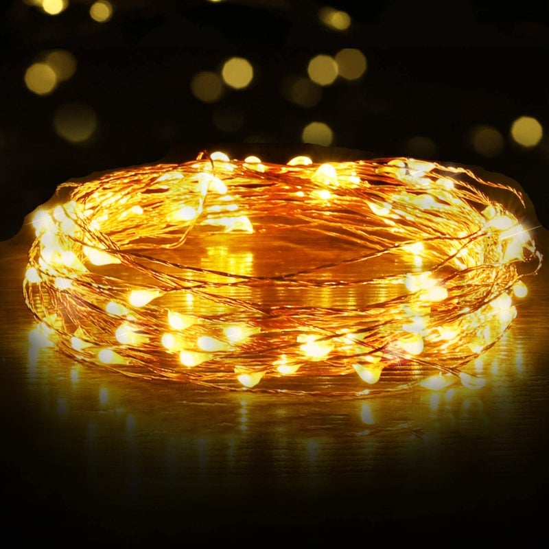 Lexton Lexton 10 Meter 100 Led Copper String Led Light USB Operated for Indoor Outdoor Decorations Warm White Pack of 1 Standard Lex10mcopper  - Image 1