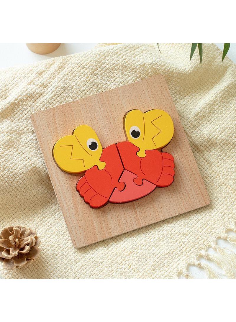 Wooden early childhood education cognitive children's puzzle toys, building blocks, animal traffic shapes, matching, 3D puzzles