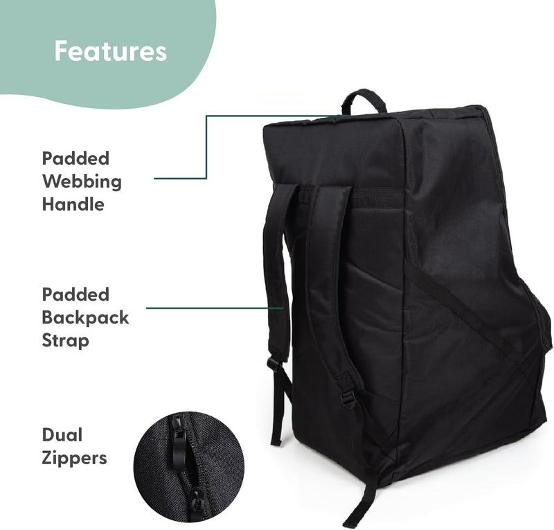 The Peanut Shell The Peanutshell Carseat Travel Bag for Airplane Durable Padded Bag Gate Check Easy Carry Airport Car Seat Cover Fits Most Graco Evenflo Toddler Kids Infant Baby Travel Essentials for Flying - Image 4