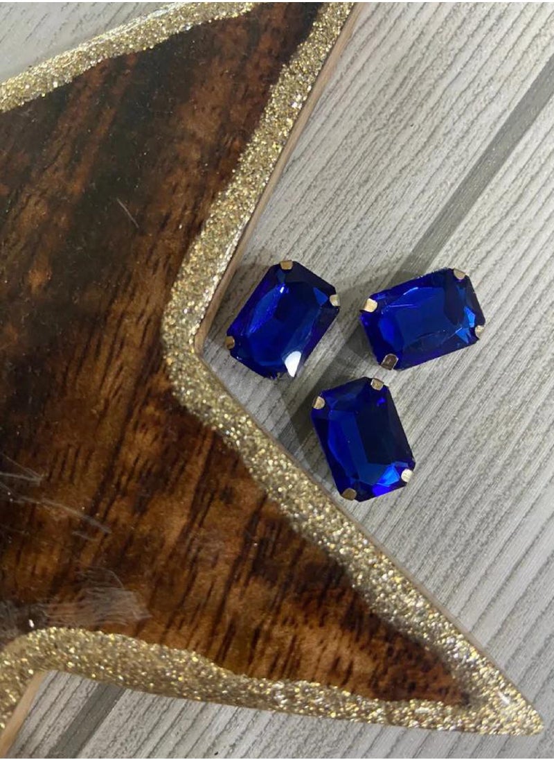 mjuhurat - Elegant Blue Gemstone Stud Earrings - Image 1