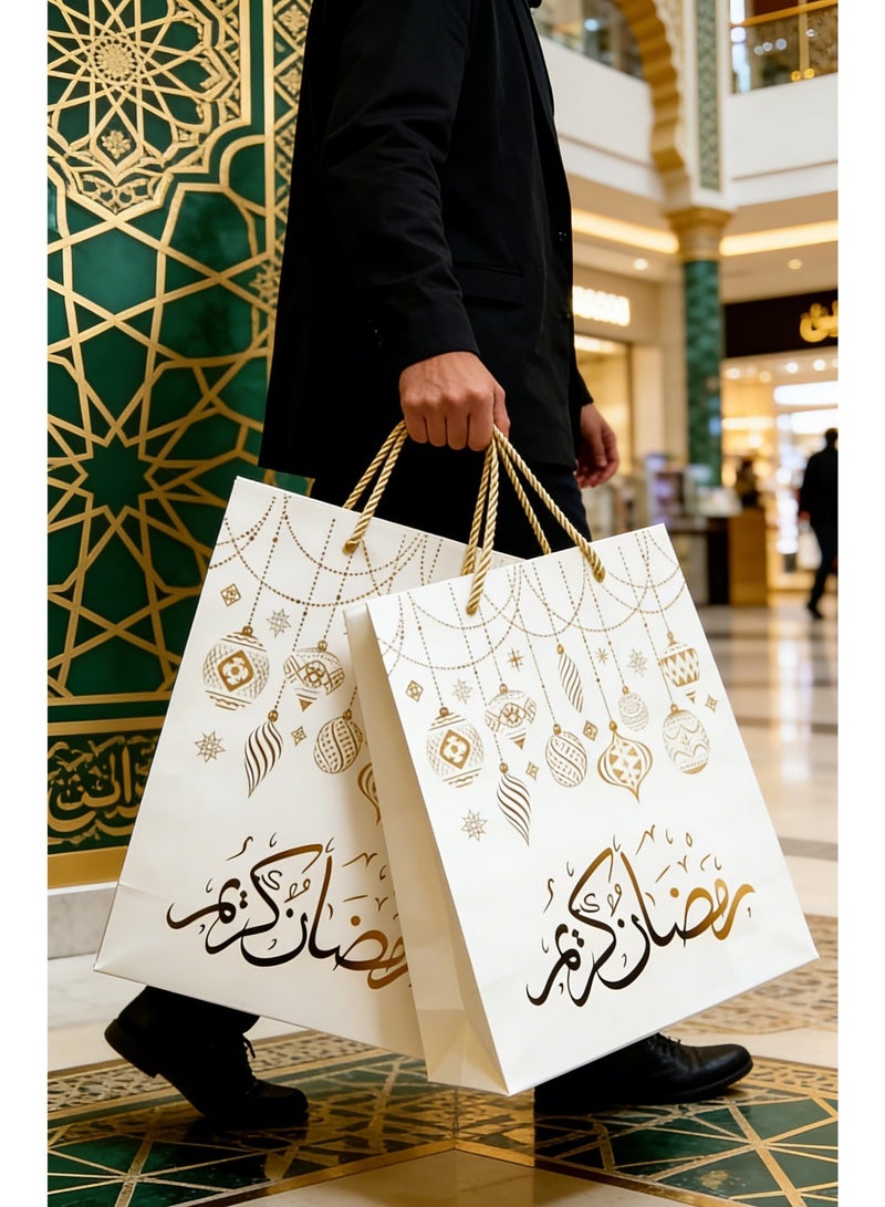 مجموعة حقيبة هدايا للتسوق، حقائب هدايا صغيرة بمقابض وحقائب بيع بالتجزئة بالجملة للأعمال الصغيرة والتسوق والبضائع وحقائب هدايا حفلات أعياد الميلاد وحفلات الزفاف - Image 2