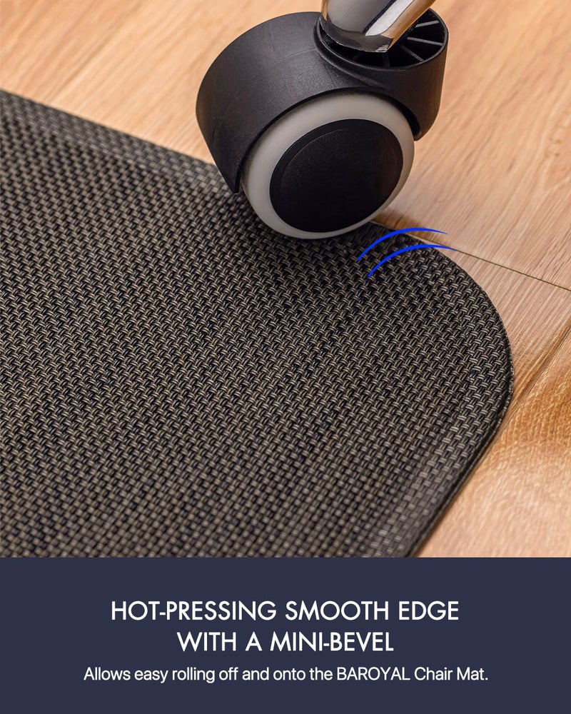 Baroyal Office Chair Mat for Hardwood Floor Under Desk Computer Rolling Chair Mat for Wood/Tile Floor Non-Slip Heavy Duty Desk Rug PVC Plastic Hard Floor Protector 36" x 48" (Espresso) - Image 5