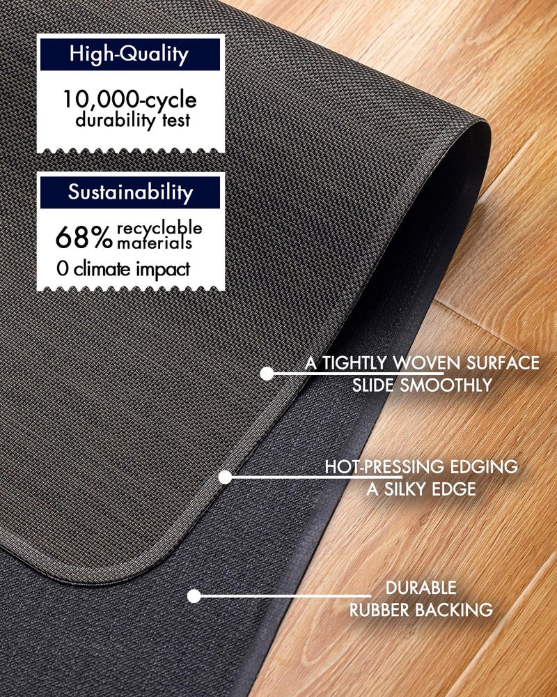 Baroyal Office Chair Mat for Hardwood Floor Under Desk Computer Rolling Chair Mat for Wood/Tile Floor Non-Slip Heavy Duty Desk Rug PVC Plastic Hard Floor Protector 36" x 48" (Espresso) - Image 4