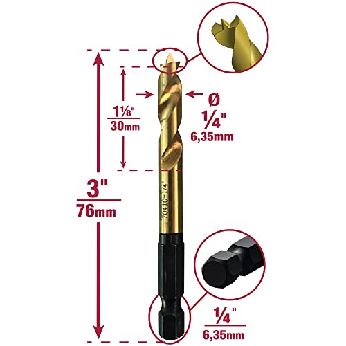 Milescraft 14 Shelf Jig Bit 1 Count Drill 14 Shelf Pin Holes Quick Connect Shank Durable High Speed Steel Construction - Image 3