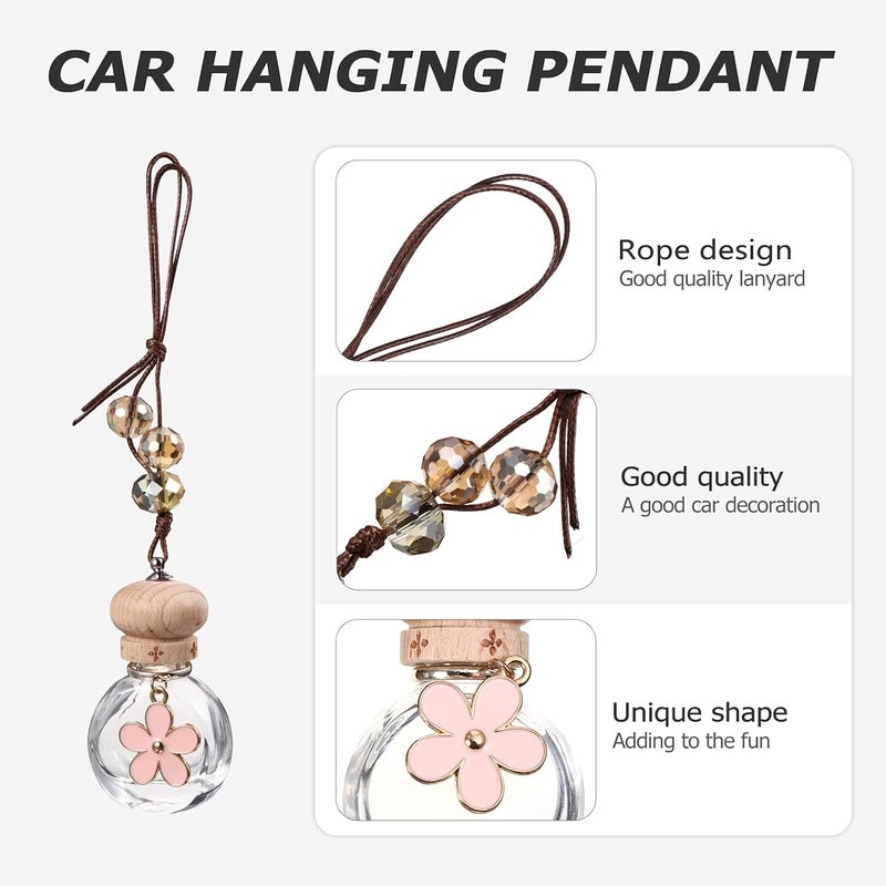 Car Hanging Perfume Bottle 1Pc Pendant Car Diffuser Glass Pendant Essential Oil Diffuser for Car Air Diffuser for Essential Oils Car Pendant Rearview Mirror Pendant Air - Image 3