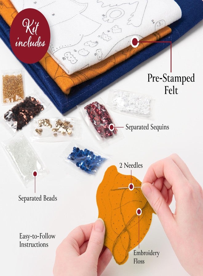 Bucilla, Sacred Night, Perfect for DIY Arts and Crafts Projects Felt Applique 18" Stocking Making Kit, 89785E - Image 3
