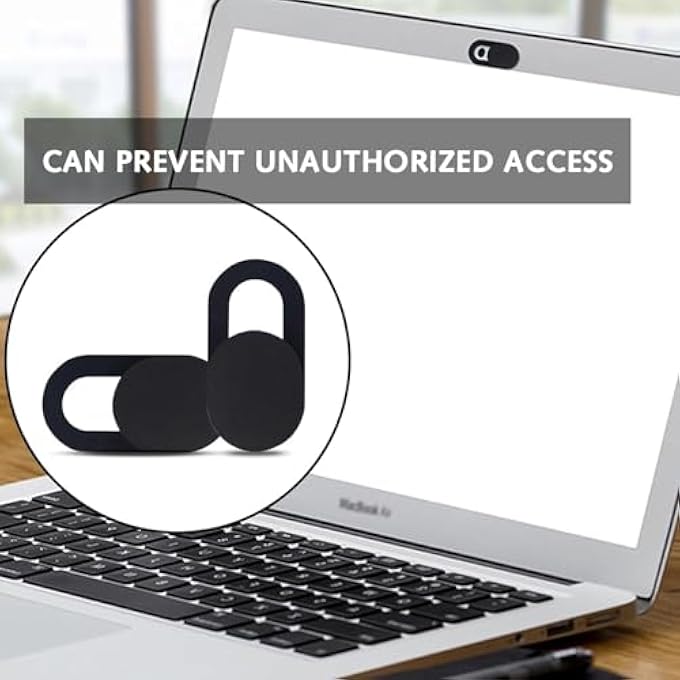 rayihni 6 PACK WEBCAM COVERS, ULTRA THIN CAMERA COVER, BLACK CAMERA BLOCKER SLIDER COVER FOR LAPTOP, TABLET AND SMARTPHONE CAMERAS - Image 2