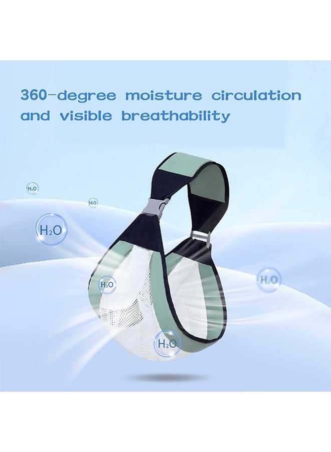 حاملة أطفال مع وشاح - تصميم مريح، قابل للتعديل، تنفس، للأطفال من 0-36 شهراً، مثالية للآباء المشغولين، غطاء للرضاعة ودعماً - Image 5