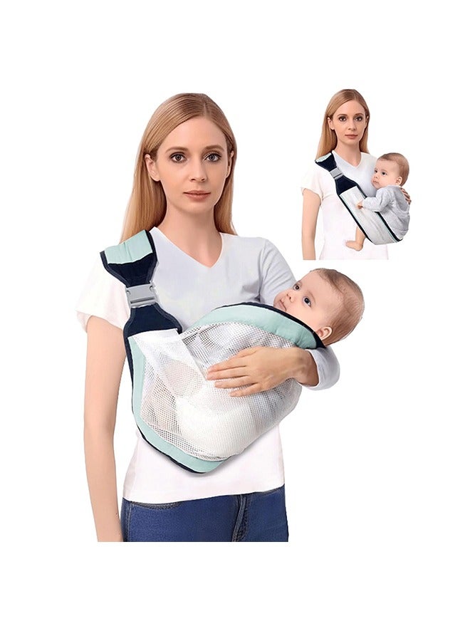 حاملة أطفال مع وشاح - تصميم مريح، قابل للتعديل، تنفس، للأطفال من 0-36 شهراً، مثالية للآباء المشغولين، غطاء للرضاعة ودعماً - Image 1