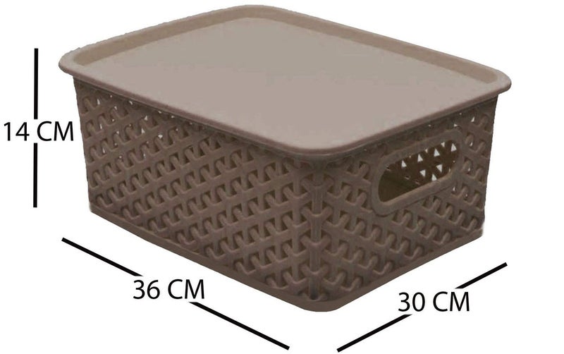 Kuber Industries Kuber Industries Plastic Big Size Multipurpose Solitaire Storage Basket with Lid (Multi) -CTKTC24951  - Image 3