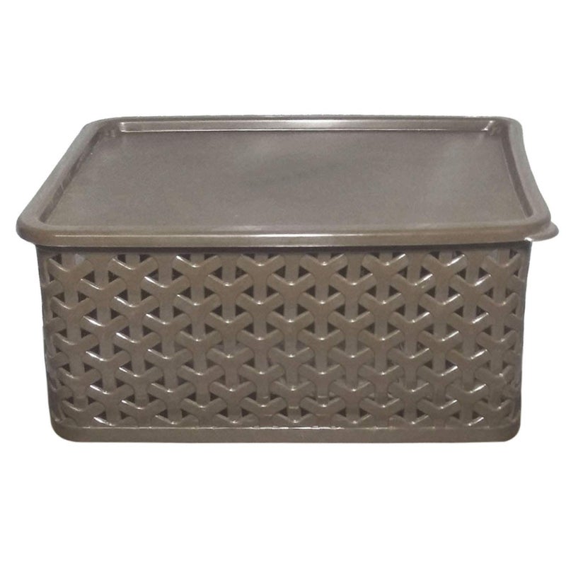 Kuber Industries Kuber Industries Plastic Big Size Multipurpose Solitaire Storage Basket with Lid (Multi) -CTKTC24951  - Image 2