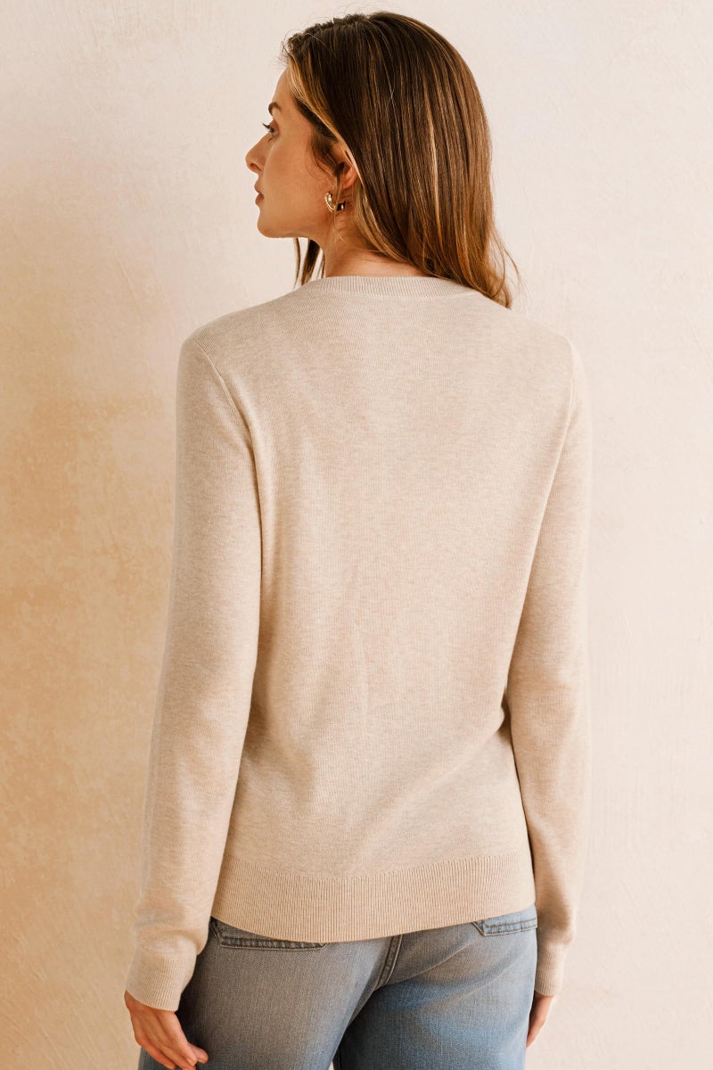 Arach&Cloz Womens Cardigan Sweaters 2026 Soft Layering Essential Knit Long Sleeve Button Down Lightweight Top Fashion Outfits Summer Spring Business Casual Work Cropped Cardigans Apricot XL - Image 5