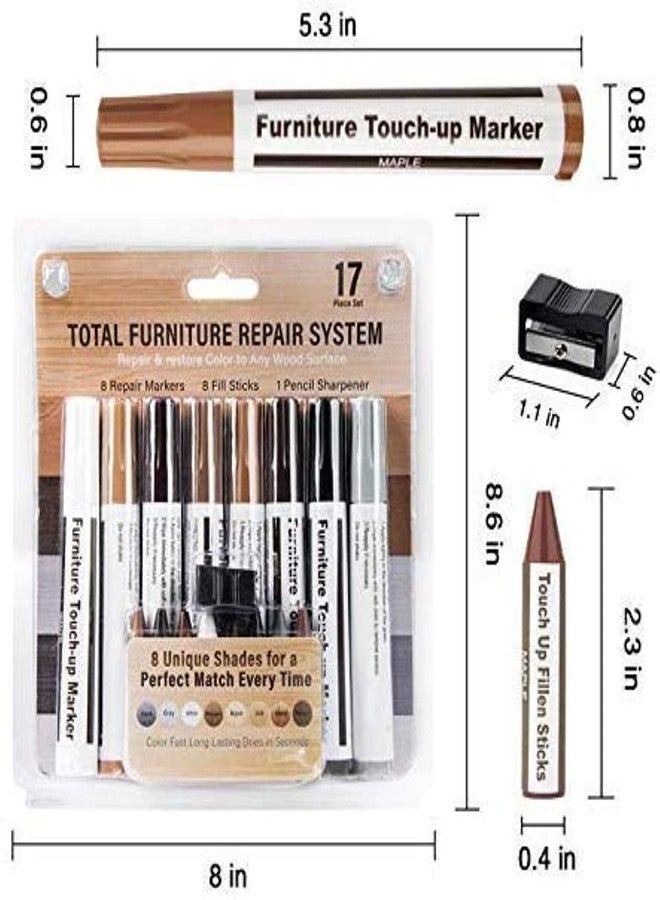 NPB Store Furniture Repair Kit Wood Markers, for Stains, Scratches, Wood Floors, Tables, Desks, Carpenters, Bedposts, Touch Ups, and Cover Ups (8) (Wax Sticks not Included) - Image 2