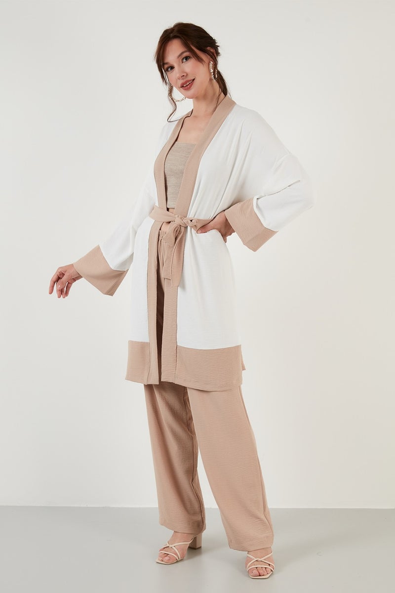 Lela Comfortable Fit Belted Wide Leg Bottom-Top Summer Suit Women's Suit 6058038 - Image 2