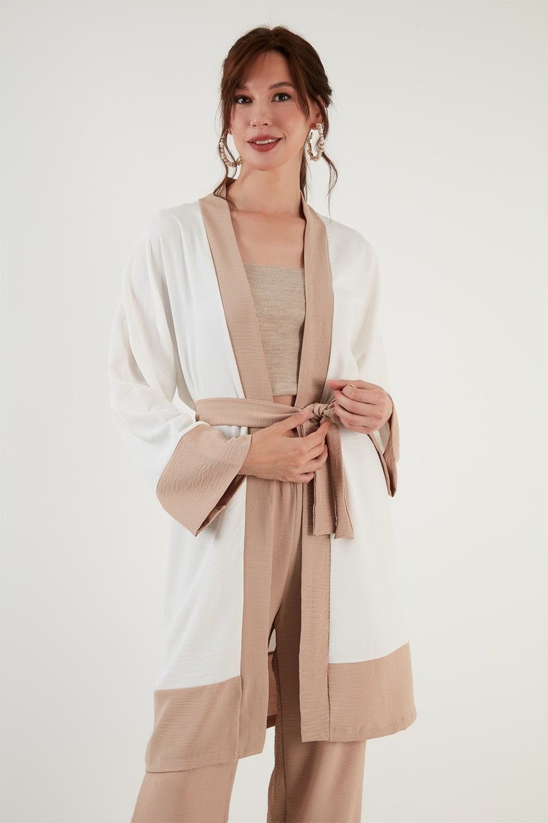 Lela Comfortable Fit Belted Wide Leg Bottom-Top Summer Suit Women's Suit 6058038 - Image 3
